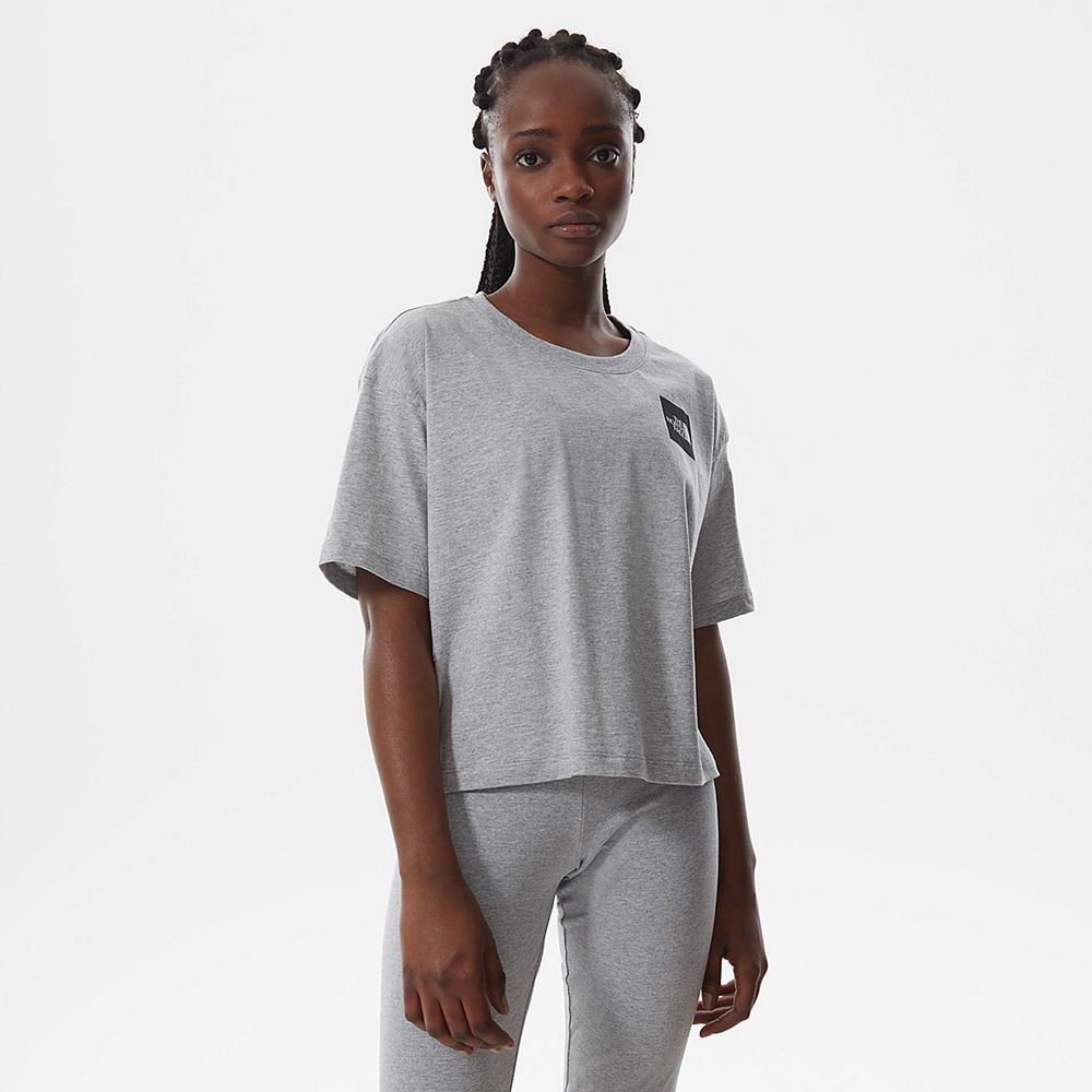 The North Face T-Shirts Womens Australia - The North Face Cropped Fine Light Grey (UPI-582347)